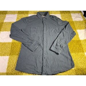 Faherty Brand Mens Knit Button Down Shirt Charcoal Gray Long Sleeve Large L